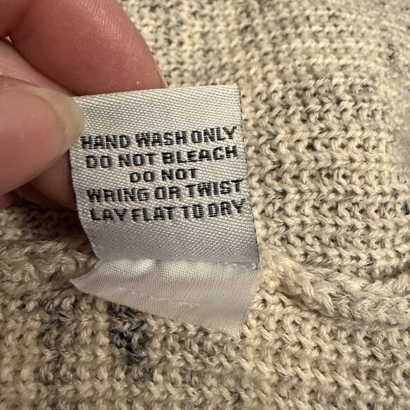 Habitat Top Size L Large Marled Ivory Gray Black Waffle Knit Layer Lagenlook - Picture 6 of 7